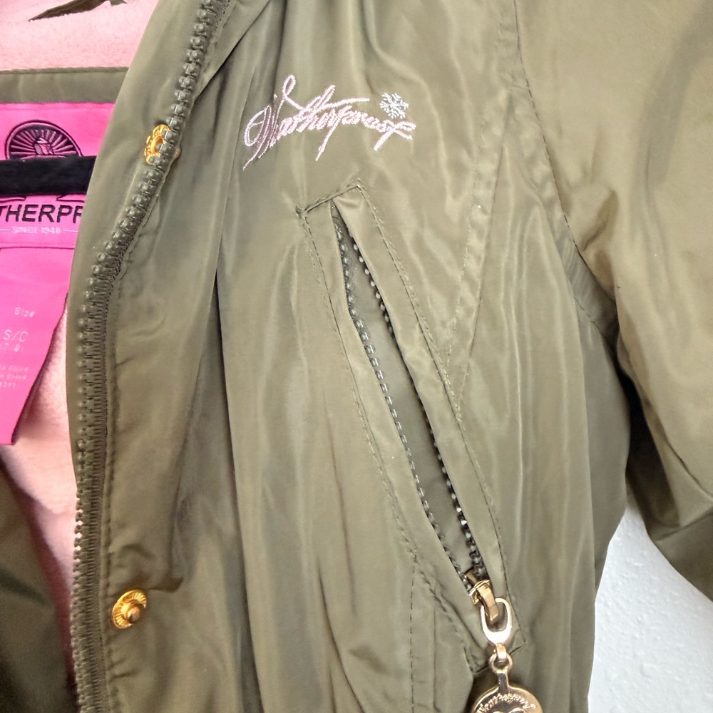 Weatherproof Girls Olive Green Fleece Lined Parka Jacket 7/8 - Picture 5 of 12